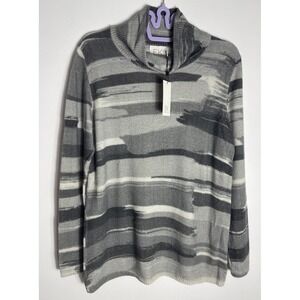 Edinburgh Knitwear 100% Cashmere Inky Stripe Sweater Women's Size Medium NWT